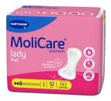 MoliCare Lady Pad - inkontinenční vložky pro ženy při lehkém úniku moči - 3 kapky , 12 ks/bal. 
