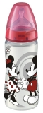 NUK First Choice plastová kojenecká láhev 300 ml Mickey Mouse - červená