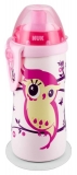 NUK First Choice dětská Flexi Cup láhev s nekapajícím brčkem 300ml - růžová