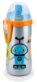 NUK First Choice dětská Flexi Cup láhev s nekapajícím brčkem 300ml - stříbrná