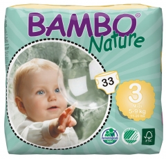 Bambo Nature - jednorázové dětské pleny - Midi (5-9 kg), 33 ks/bal.